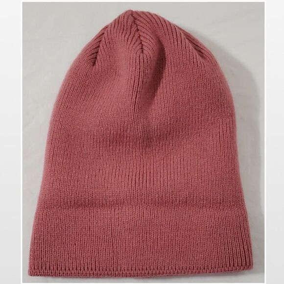 Adidas Beanie Hat Womens OS Knit Folded Cuff Pink Logo - Picture 7 of 16